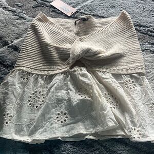 Elegant Cream Eyelet Top